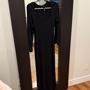 SKIMS long ribbed black dress